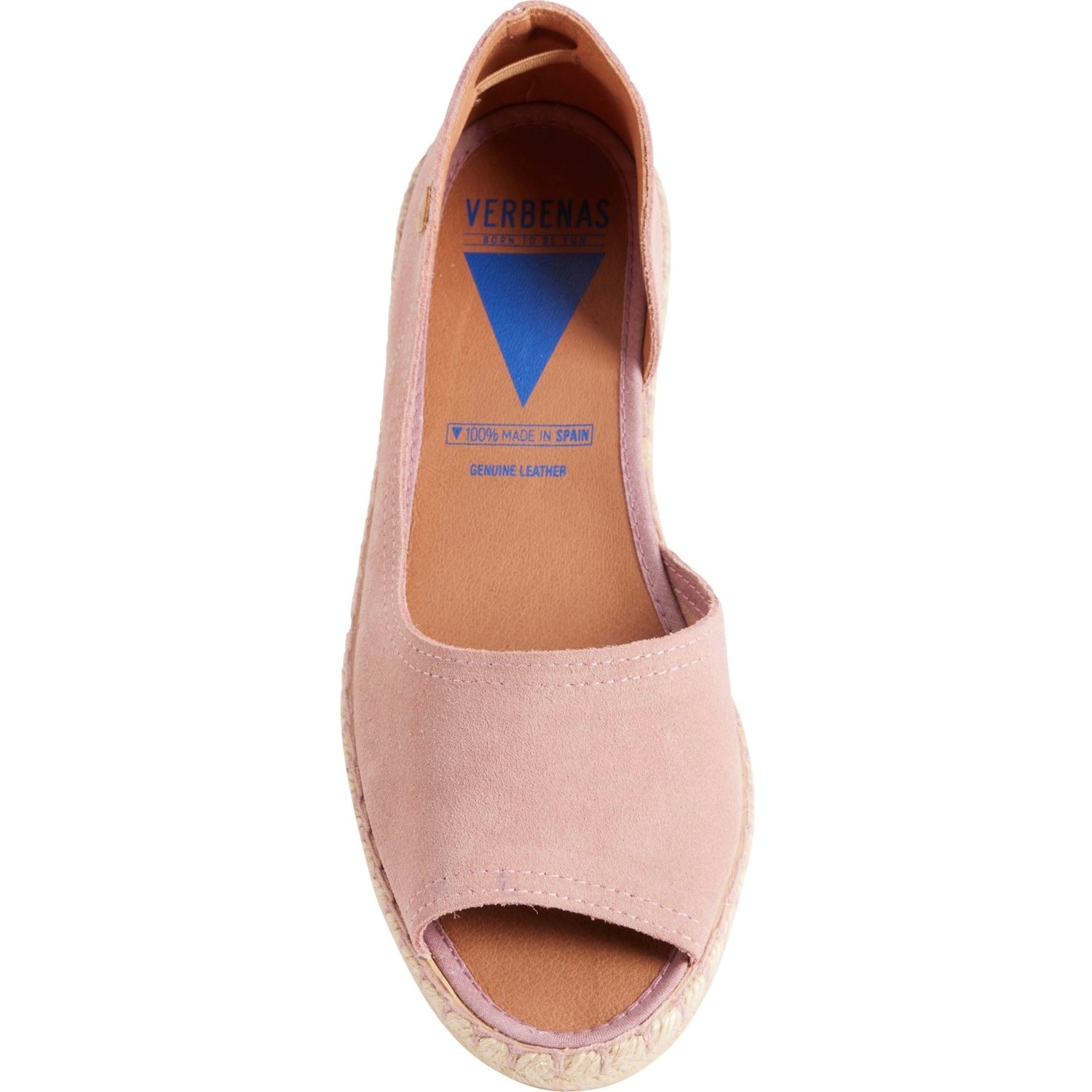 Verbenas Cruz Suede Leather Made In Spain Peep Toe Espadrilles Flats Womens 41